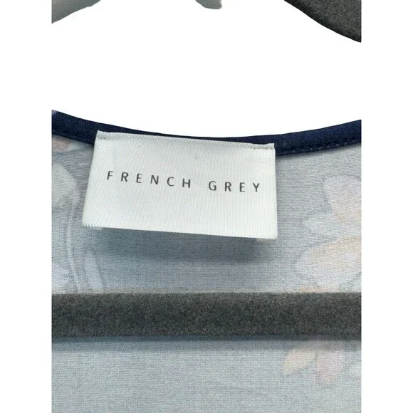 French Grey Stitch Fix Murphy Dress XL Navy Floral Brushed Knit Stretch - Picture 4 of 5